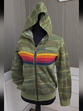 Aviator Nation Kids Size 14 Or Adult  XXS 5 Stripe Zip-Up Hoodie